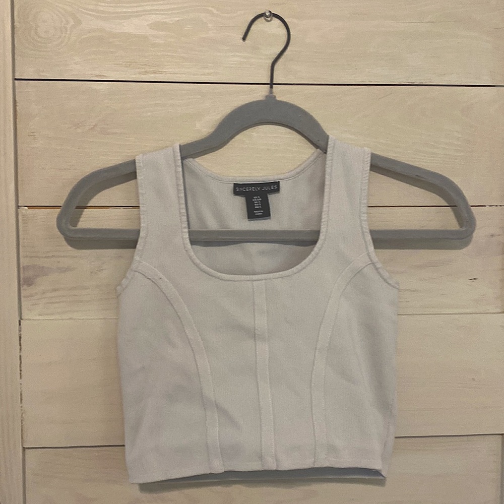 Sincerely Jules cropped tank top with ribbed designs